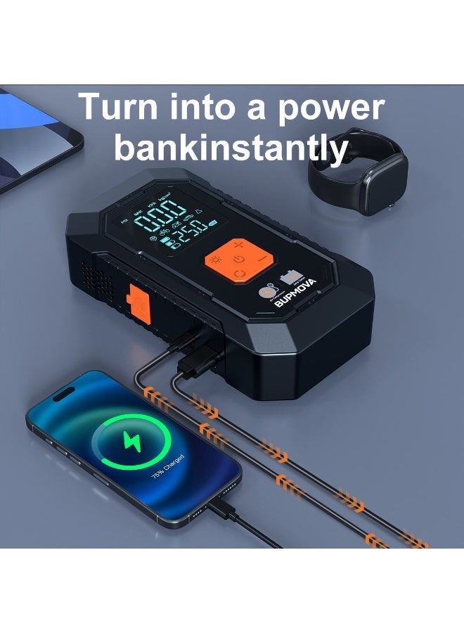 Ramadan Road Trip Essential | Wireless Air Compressor Tire Inflator, Compatible with Cars/Bikes/Power Bank Adapters, Portable High-Pressure Pump - Image 5